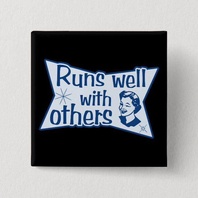 Runs Well With Others 15 Cm Square Badge (Front)
