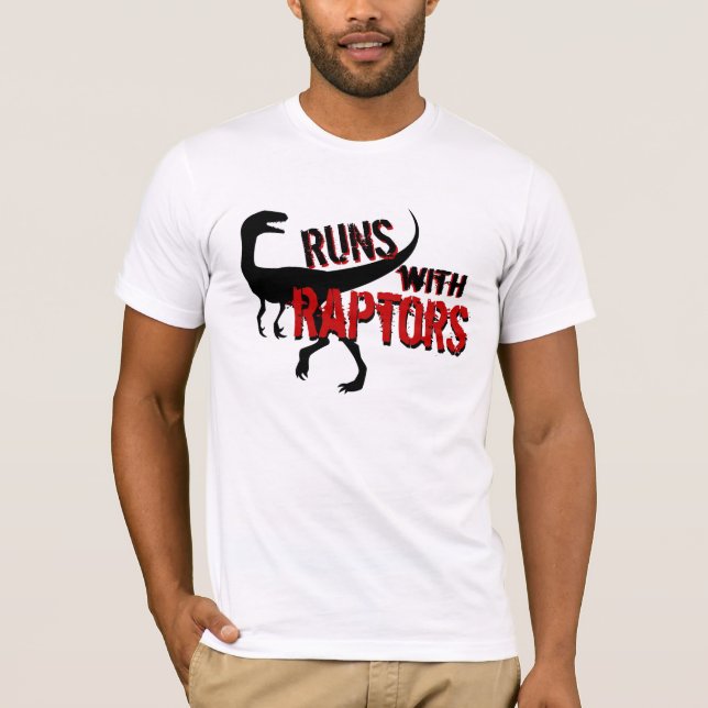 RUNS with RAPTORS T-Shirt (Front)