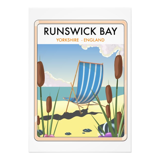 Runswick Bay Yorkshire travel poster (Front)