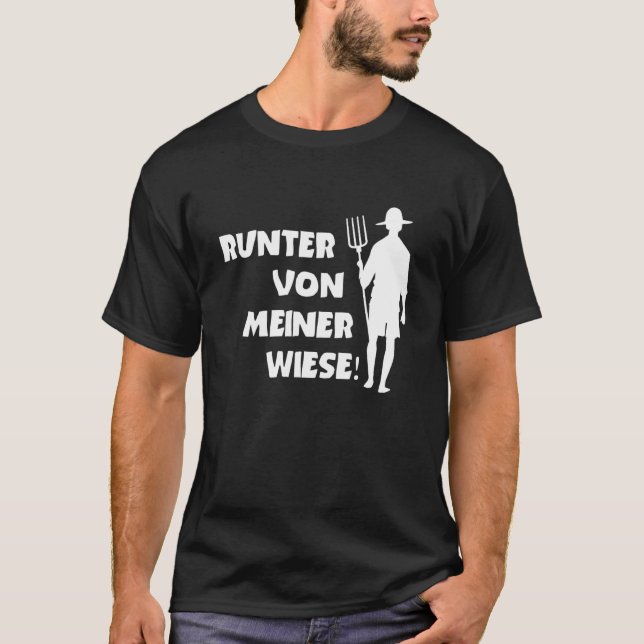 Runter Von Meiner Meadow Bauer Agrar Cow Farmer T-Shirt (Front)