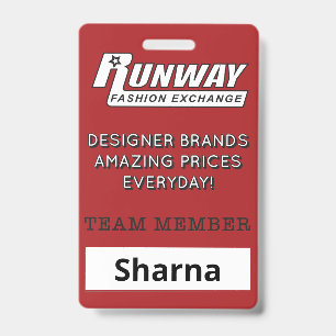 Runway Name Badge ID Badge