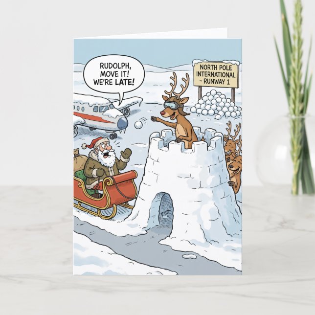 Runway Rudolph Holiday Card (Front)