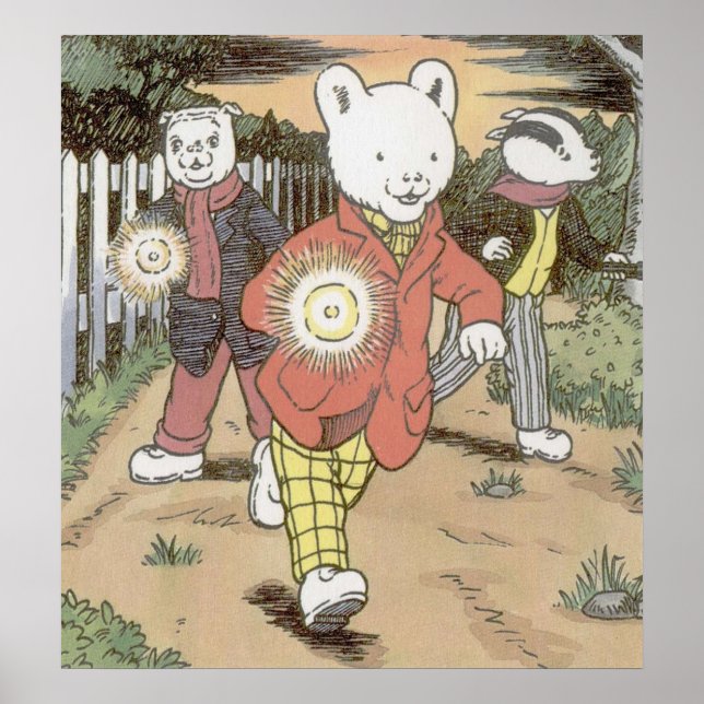 Rupert Bear Bill Badger and Algy Pug Poster (Front)