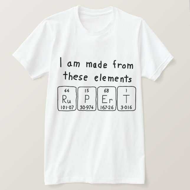 Rupert periodic table name shirt (Design Front)