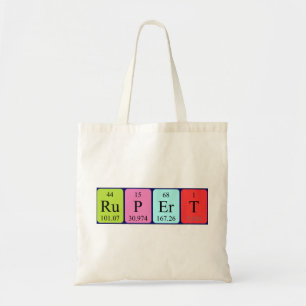 Rupert periodic table name tote bag