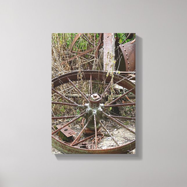 Rural Abandoned Metal Items Canvas Print (Front)