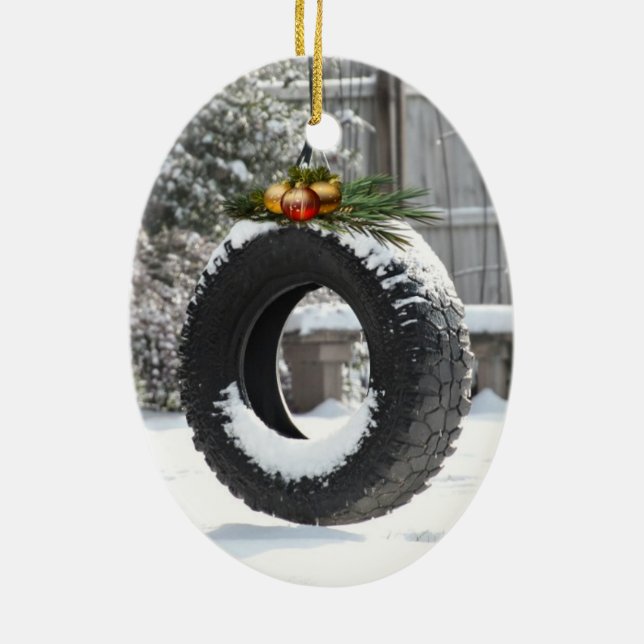 Rural Christmas Ceramic Tree Decoration (Back)