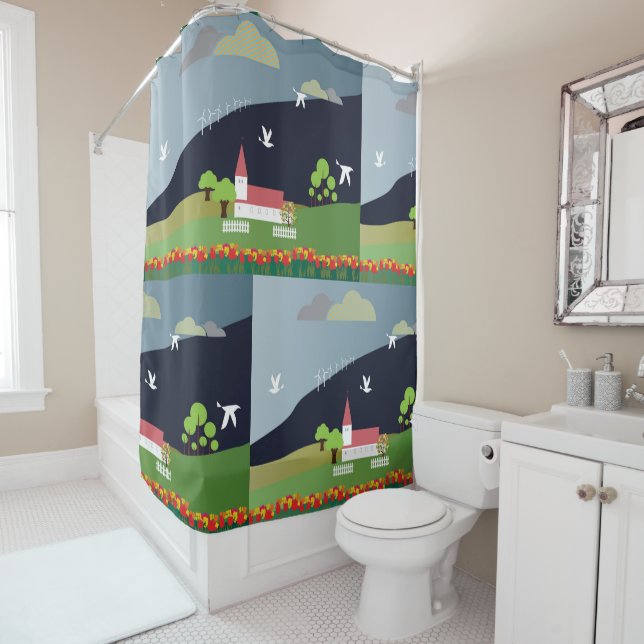 Rural Church Shower Curtain (In Situ)