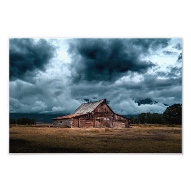 Rural Country Cabin During Storm Photo Print (Front)