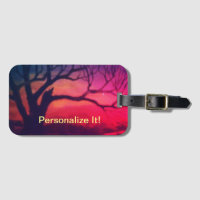 Rural country landscape luggage tag