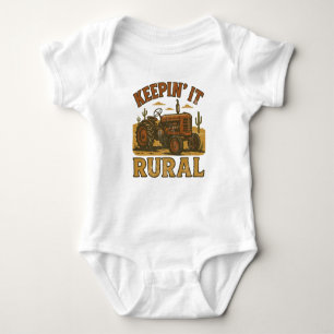 Rural Country Tractor Baby Bodysuit