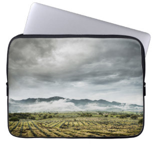 Rural Crop Fields Under Cloudy Sky Laptop Sleeve