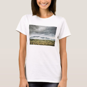 Rural Crop Fields Under Cloudy Sky T-Shirt