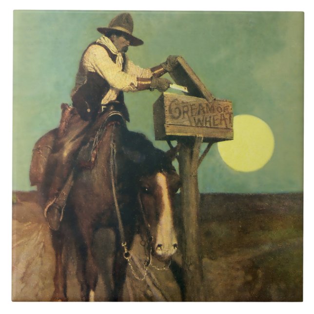 “Rural Delivery” Western Art by NC Wyeth Tile (Front)