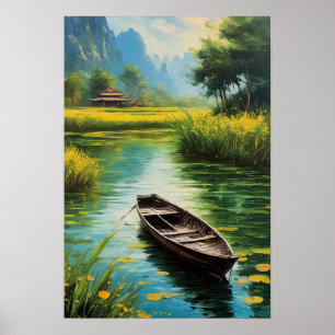 Rural Elegance, Countryside Swampy Lake Poster