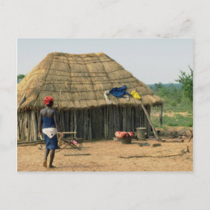 Rural family compound, Kunene, Angola Postcard