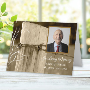 Rural Farm Fence Post Funeral Memorial Sympathy Thank You Card