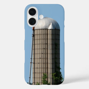 Rural Farm Silo in Blue Sky iPhone 16 Case