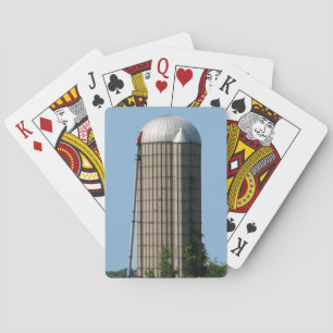 Rural Farm Silo in Blue Sky Playing Cards