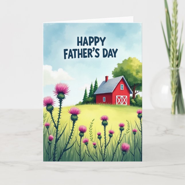 Rural Fathers Day Scene Card (Front)