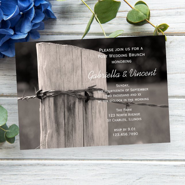 Rural Fence Post Country After Wedding Brunch Invitation (Creator Uploaded)