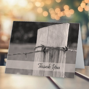 Rural Fence Post Country Farm Thank You Card