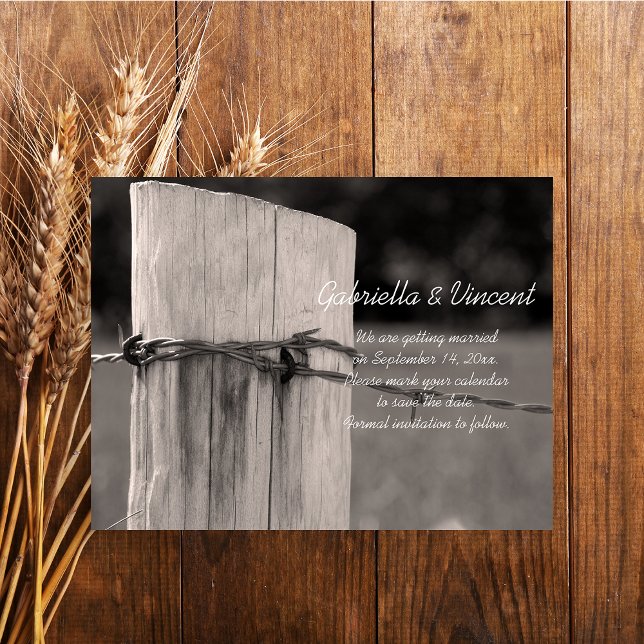 Rural Fence Post Country Wedding Save the Date Magnetic Invitation (Creator Uploaded)