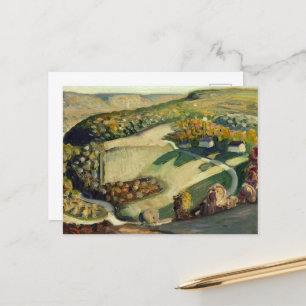 Rural Landscape by Grant Wood Holiday Postcard