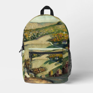 Rural Landscape by Grant Wood Printed Backpack