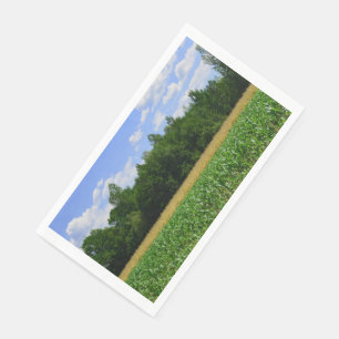 Rural landscape of a corn & wheat field & blue sky napkin