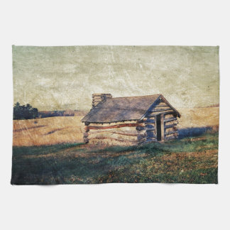 Rural Landscape prairie western country cabin Tea Towel