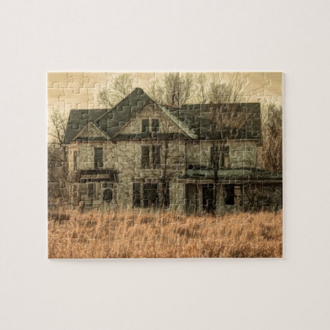 Rural Landscape Rustic Western Country Farmhouse Jigsaw Puzzle (Horizontal)