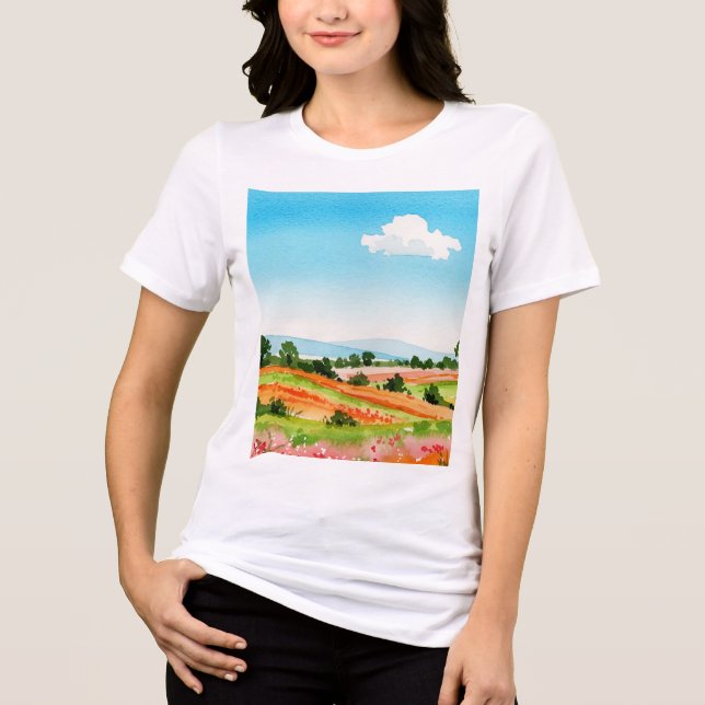 Rural landscape Tri-Blend shirt (Front)
