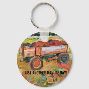  rural life manure cart, A.I. enhanced photo  Key Ring