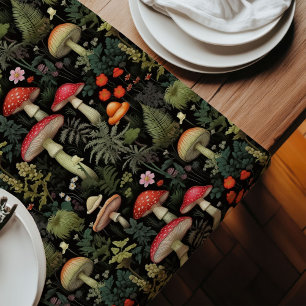 Rural Life Table Runner Vintage Forest Design