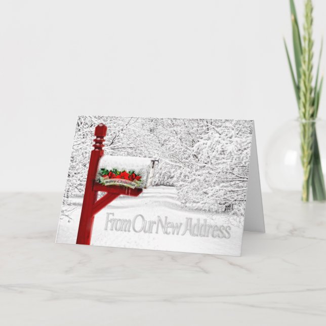 Rural Mailbox Christmas from New Address Holiday Card (Front)