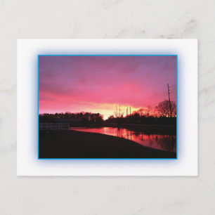 Rural Pink Sunset Postcard