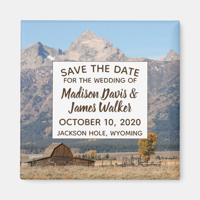 Rural Ranch Wedding Save the Date Magnet (Front)