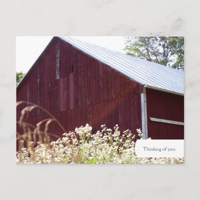 Rural Red Barn Farm Postcard (Front)
