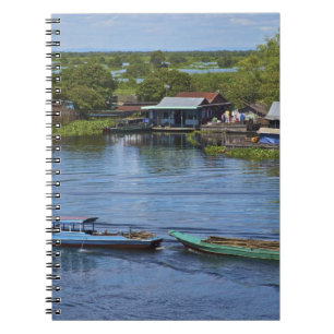 Rural scene, Tonle Sap Lake, Siem Reap, Angkor, Spiral Notebook