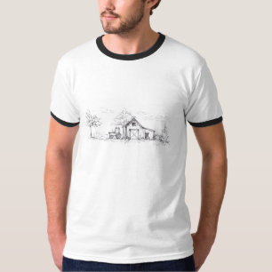 Rural Sketch ringer shirt