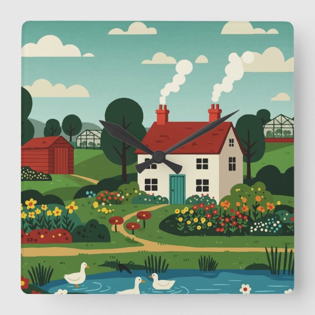 Rural town square wall clock (Front)