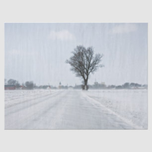 Rural winter road tissue paper