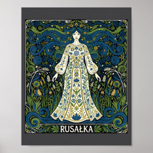 Rusalka Slavic Water Srit Pagan Myth Folk Art Poster