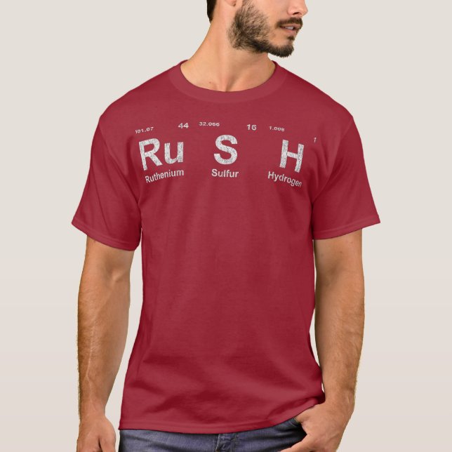 Rush RuSH Periodic Table Elements T-Shirt (Front)