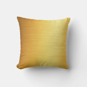 Rushed gold metallic-look cushion