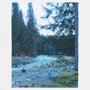 Rushing Mountain Stream – Wild Nature Romania Fleece Blanket