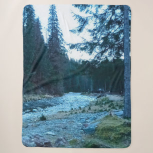 Rushing Mountain Stream – Wild Nature Romania Sherpa Blanket