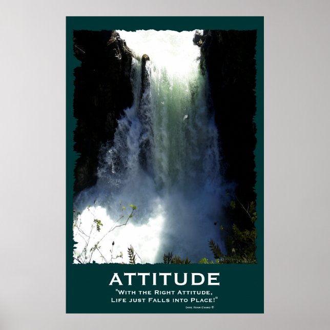Rushing Waterfall ATTITUDE Motivational Poster (Front)
