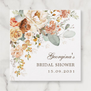 Rusitc Boho Terracotta Floral Bridal Shower Favour Tags
